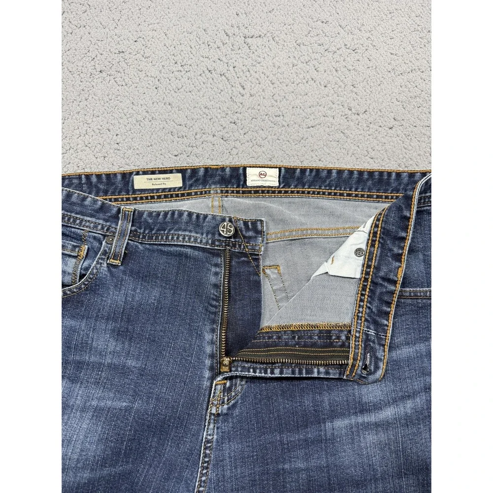 AG Adriano Goldschmied‎ New Hero Jeans Mens 38x32 Blue Relaxed Stretch Denim